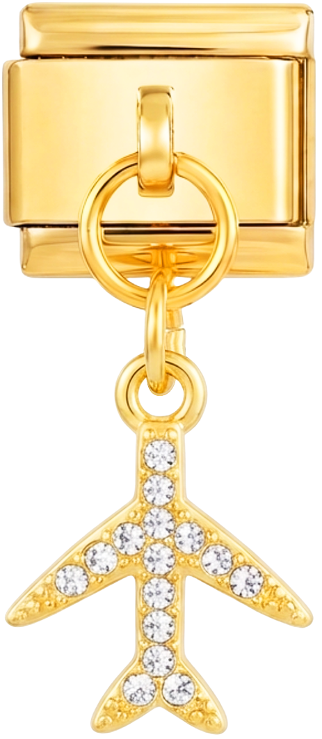 Złoty samolot z kamieniami, na złocie