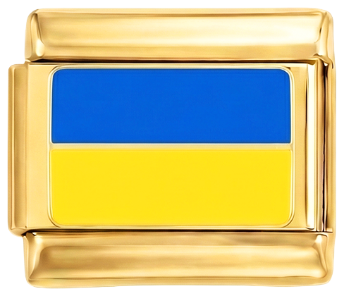 Flaga Ukrainy, na złotym