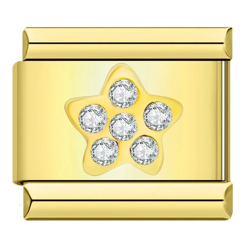 Gold Star and White Stones - Charms Official