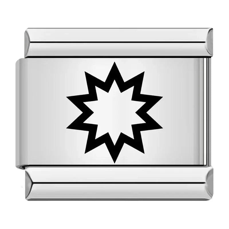 Nine-pointed Star, on Silver - Charms Official