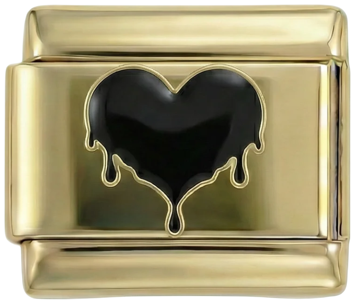 Melting Black Heart on Gold