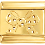 DO DODANIA - Kokardka z Białymi Kropkami na Złocie