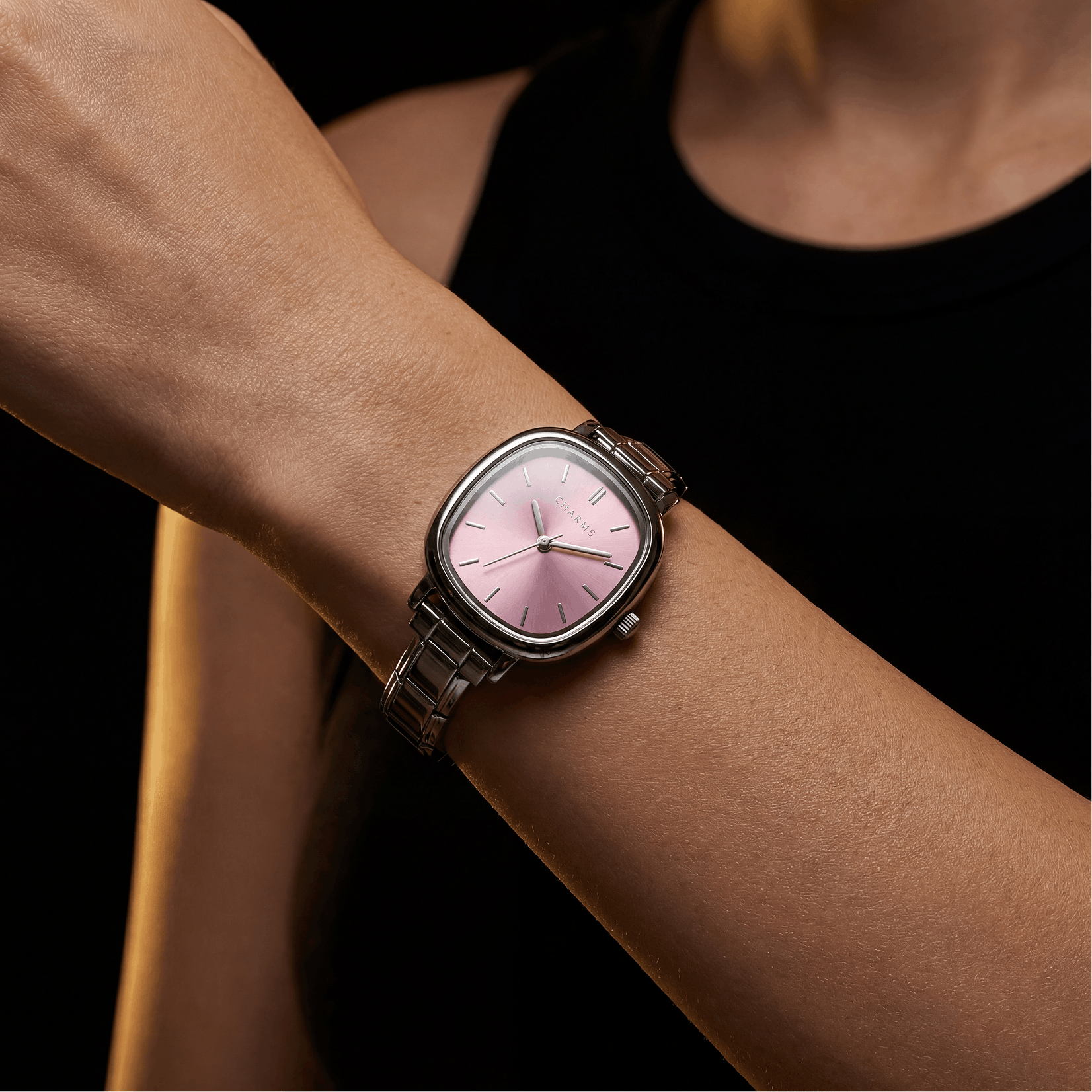 Capri Watch Silver – Pink Dial Edition