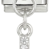 Letter L with stones, Hanging, on Silver - Letter-L-with-stones-hanging-on-silver.png