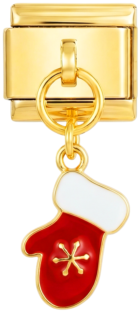 Red Christmas Glove with Gold Snowflake - Red-Christmas-Glove-with-Gold-Snowflake.png