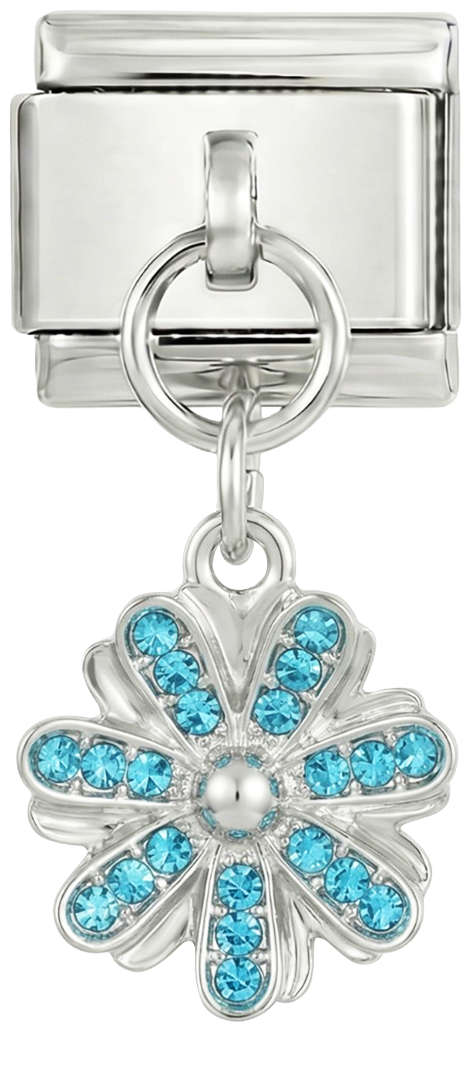 DO DODANIA - Turkusowy kwiat z kamieniami