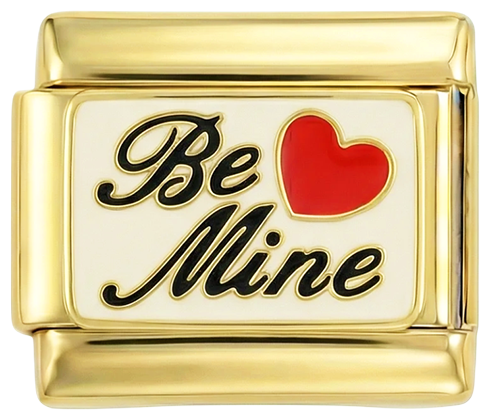 Be Mine on White Plate on Gold - be-mine-on-white-plate-on-gold.png