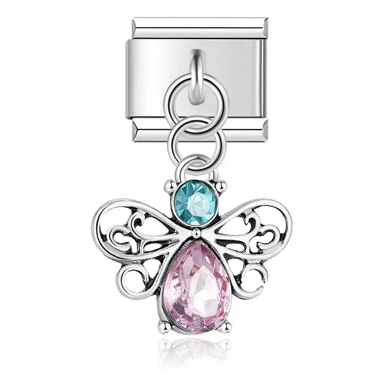 Bee with Stones, on Silver - Charms Official