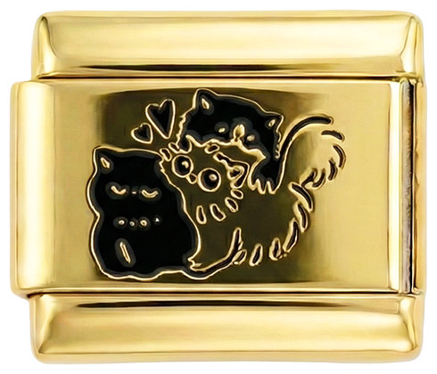 3 Przytulające się Koty na Złocie