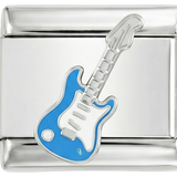Niebieska gitara elektryczna na srebrze