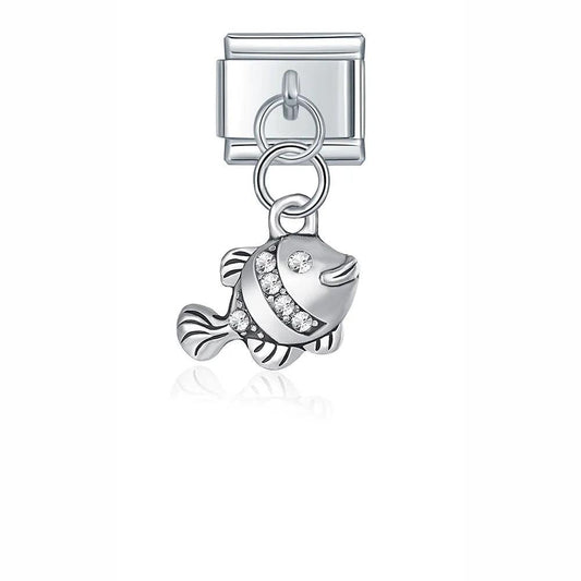 Fish with Stones, on Silver - Charms Official