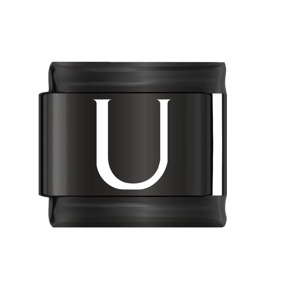 Letter U in White, on Black - Charms Official