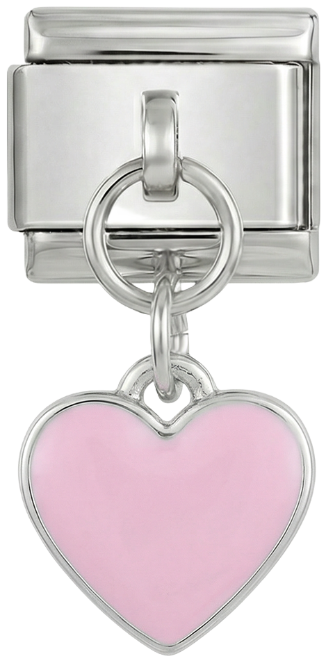 Pink Heart Hanging on Silver - pink-heart-hanging-on-silver.png