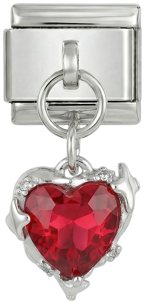 Starry Pink Heart, on Silver - starry-pink-heart-on-silver.png